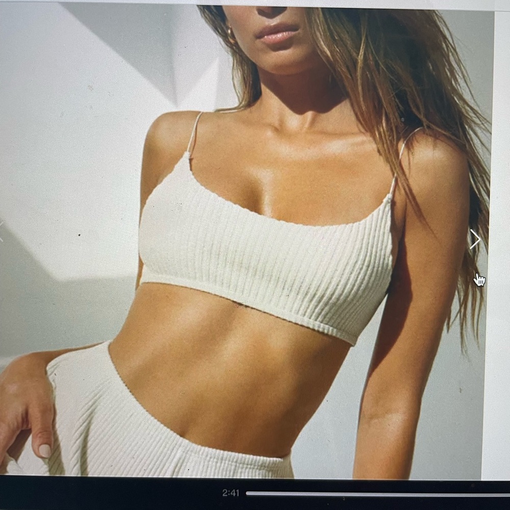 Joah brown natural luxe knit bra top xs